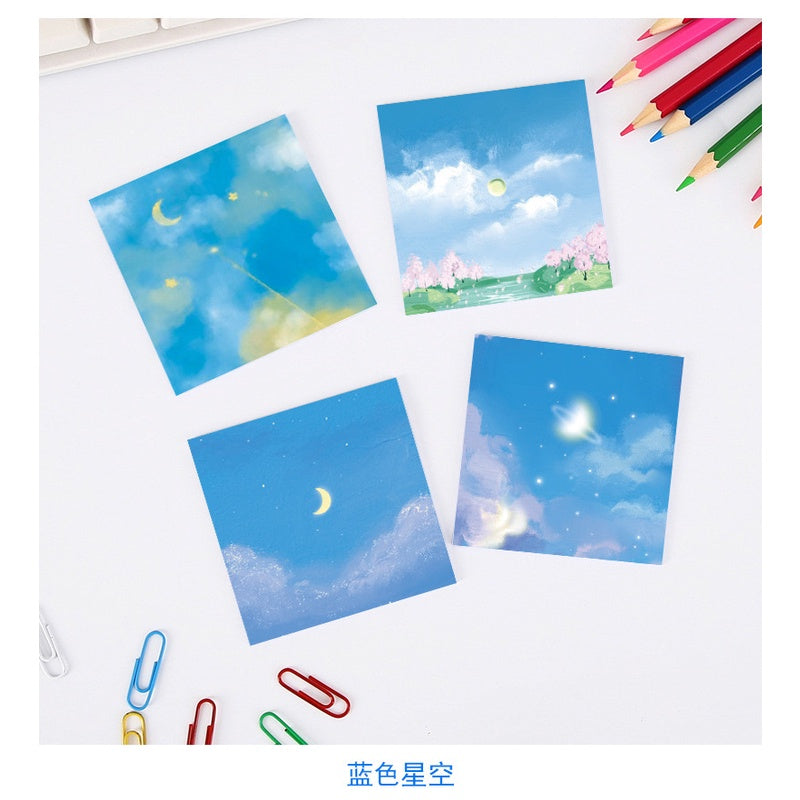 【𝗔𝗦𝗛】Sky Theme 🌥 80 Sheet Sticky Notes Sticker Marker Memo Notepad Stationery notes notebook Cute Student stationery 便利贴