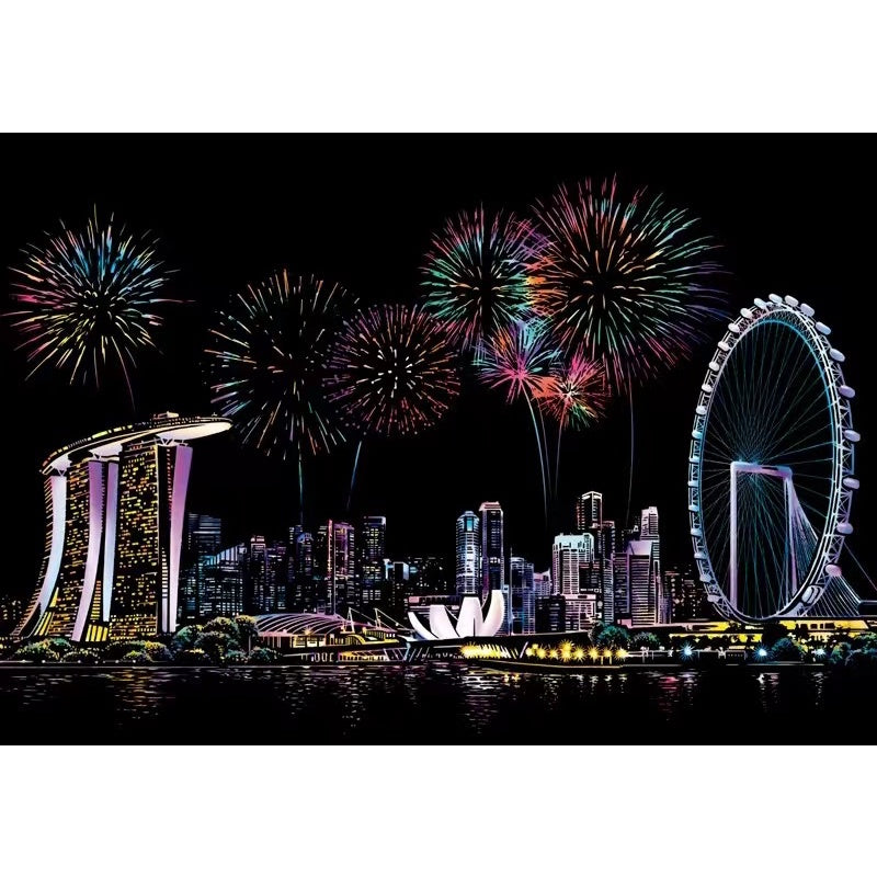 【𝗔𝗦𝗛】【BUY 2 FREE PEN】A3 Art Scratch Card (Colorful)