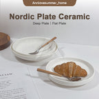 【𝗔𝗦𝗛】Nordic Ins Style Deep/Flat Plate Ceramic