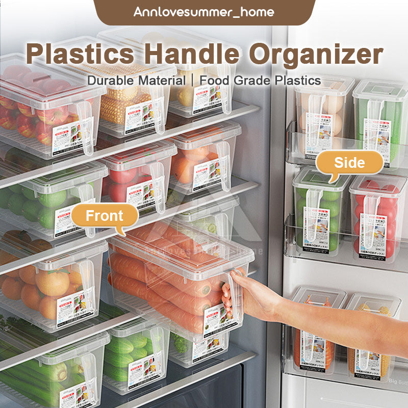 【𝗔𝗦𝗛】Plastics Fridge Storage with Handle