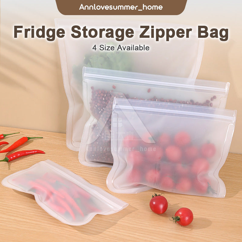 【𝗔𝗦𝗛】Food Grade Fridge Zipper Bag Thick Reusable ｜Kedap Udara Beg Makanan Peti Sejuk Storage Frozen Food Vegetable 食品保鲜袋
