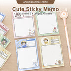 【𝗔𝗦𝗛】80 Sheets Cute Girl 👧🏻 Cheap Sticky Memo Pad Colourful Student Pen Stationery Portable Journal Diary 可爱女孩迷你便利贴