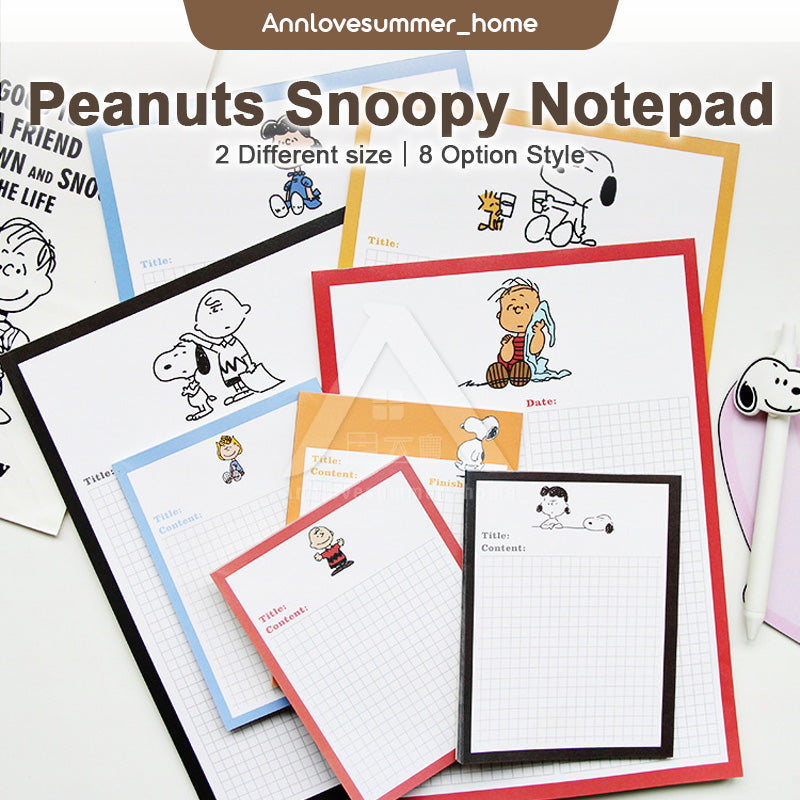 【𝗔𝗦𝗛】【Snoopy Theme】Notepad Korean Ins Memopad Lovely Cute Cartoon Sticker Marker Memo Notepad Stationery 便签本 Buku Nota