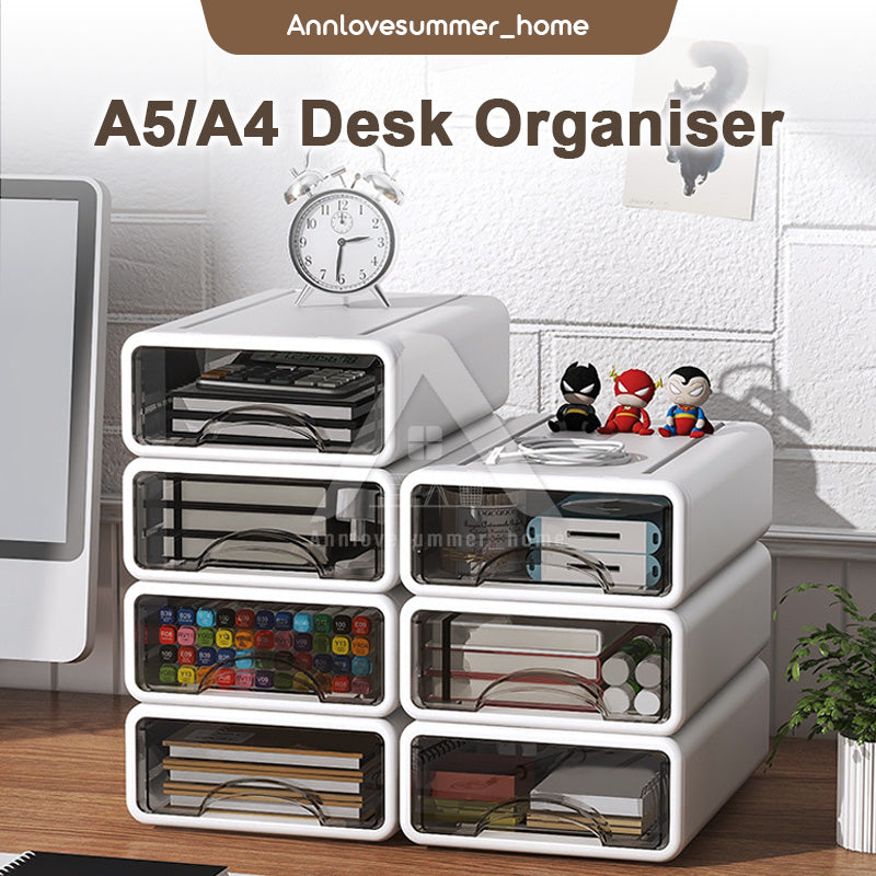 【𝗔𝗦𝗛】Muji Stackable Desk Organizer (White/Grey)