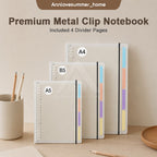【𝗔𝗦𝗛】FULL SET❗️Muji Metal A5/A4/B5 Transparent Cover Straps & Divider Page Student Notebook Journal Inner Page Refill笔记本