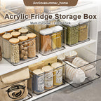 【𝗔𝗦𝗛】Full Transparent Food Storage Box Organizer With Lids Stackable Fridge Organizer with Handles Countertop