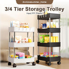 【𝗔𝗦𝗛】Hard PP Plastic 3/4 Tier Multifunction Storage Trolley