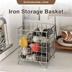 【𝗔𝗦𝗛】Ins Desktop Wrought Iron Storage Basket Coffee Capsule Storage Basket Snack Cosmetic 铁艺收纳筐