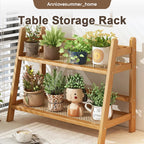 【𝗔𝗦𝗛】Table Storage Rack Desktop Organizer Tabletop Kitchen Racks Integrated Ladder Racks Rattan 置物架