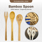 【𝗔𝗦𝗛】(Customised) Sudu Kayu- Unpainted Bamboo Wooden Spoon Dessert Honey Cooking Utensil Tools Teaspoon Kids Tableware