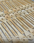 【𝗔𝗦𝗛】(Customised) Sudu Kayu- Unpainted Bamboo Wooden Spoon Dessert Honey Cooking Utensil Tools Teaspoon Kids Tableware