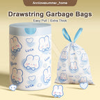 【𝗔𝗦𝗛】25/50pcs Super value🔥 Garbage bags with Rope Easy Pull Drawstring Lasting Cleaning Household Trash Bags Dustbin