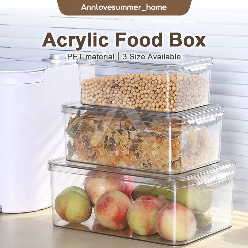 【𝗔𝗦𝗛】Acrylic PET Freezer🧊Fridge Storage Organizer Refrigerator Container Storage Box Container Bekas Peti Sejuk冰箱收纳盒