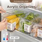 【𝗔𝗦𝗛】Acrylic Refrigerator Storage Box Kitchen Transparent PP Food Storage Bins Container with lid Peti Ais Simpanan