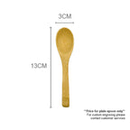 【𝗔𝗦𝗛】(Customised) Sudu Kayu- Unpainted Bamboo Wooden Spoon Dessert Honey Cooking Utensil Tools Teaspoon Kids Tableware