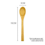 【𝗔𝗦𝗛】(Customised) Sudu Kayu- Unpainted Bamboo Wooden Spoon Dessert Honey Cooking Utensil Tools Teaspoon Kids Tableware