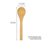 【𝗔𝗦𝗛】(Customised) Sudu Kayu- Unpainted Bamboo Wooden Spoon Dessert Honey Cooking Utensil Tools Teaspoon Kids Tableware