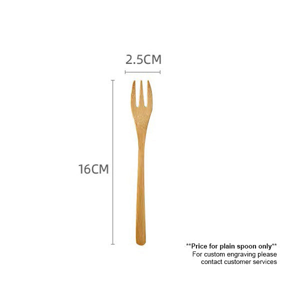 【𝗔𝗦𝗛】(Customised) Sudu Kayu- Unpainted Bamboo Wooden Spoon Dessert Honey Cooking Utensil Tools Teaspoon Kids Tableware