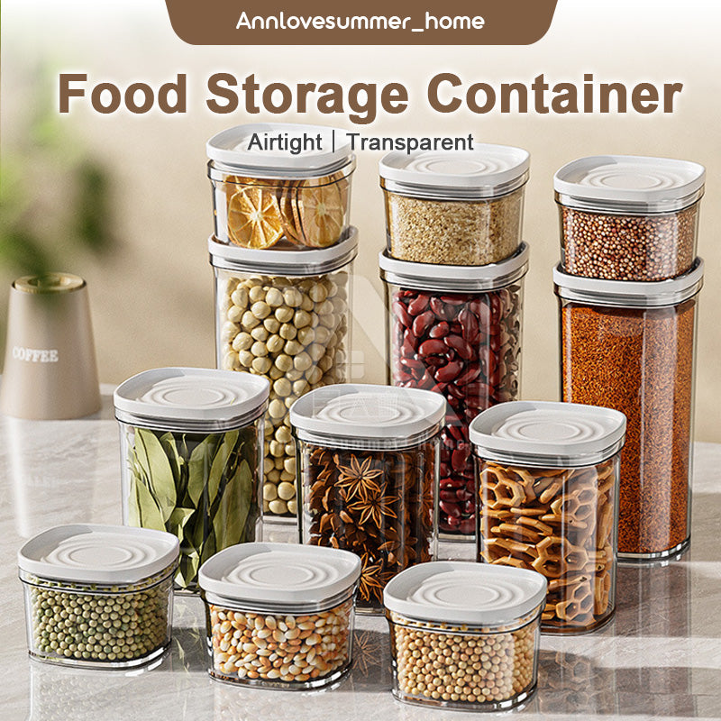 【𝗔𝗦𝗛】READY STOCK Premium Airtight Food Container Kedap Udara | Vacuum Seal Stackable Clear 密封食品罐