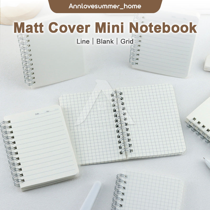 【𝗔𝗦𝗛】Matt Cover Mini Notebook C7 Spiral Wire O Planner Journal Notebook- Line-Blank-Grid C7迷你线圈笔记本