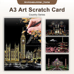 【𝗔𝗦𝗛】【BUY 2 FREE PEN】A3 Art Scratch Card (Colorful)