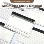 【𝗔𝗦𝗛】50 Sheets Minimalist Sticky Notepad To-do-list Wrong Question Line Text Grid Text错题修改日程便利贴