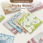 【𝗔𝗦𝗛】Landscape Oil Painting Sticky Note INS Scenery Sticky Note Memo Pad 风景油画便利贴
