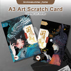 【𝗔𝗦𝗛】【BUY 2 FREE PEN】A3 Art Scratch Card (Oriental Girl Series)