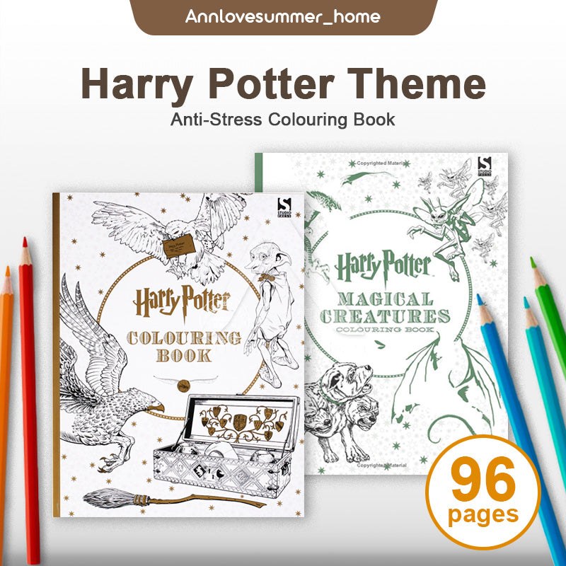 【𝗔𝗦𝗛】Harry Potter Colouring Book 96 pgs Adult Pressure relief Relax Kids Buku Warna Dewasa