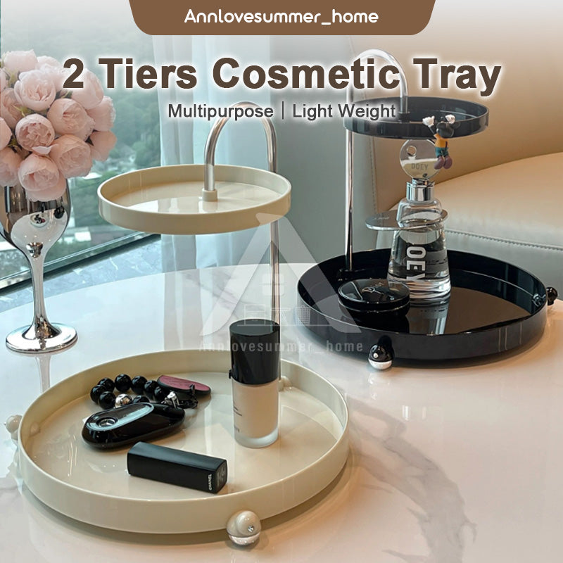 【𝗔𝗦𝗛】NEW❗️2 Tiers Dessert Stand｜Stainless Steel Perfume Skincare Organizer Storage Display Rack Food Snacks 点心架 香水护肤品收纳架