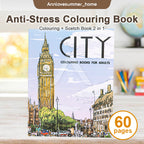 【𝗔𝗦𝗛】60pg CITY 🎨Colouring➕Sketch Book【2in1】Adult Pressure relief Relax Kids Buku Mewarna Anti-Stress Dewasa 成人城市减压彩色本