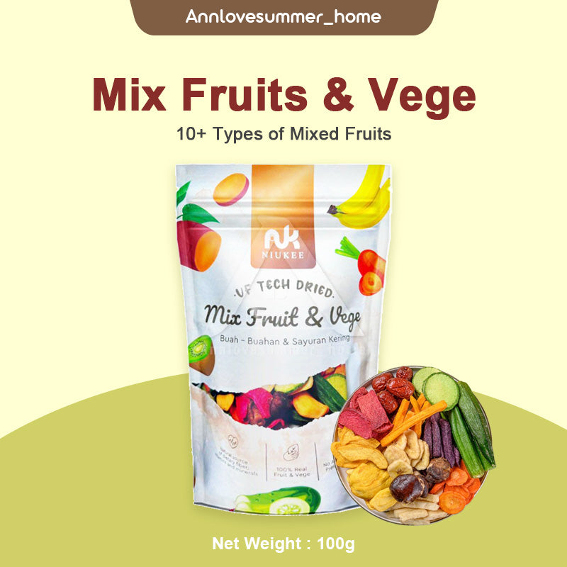 【𝗔𝗦𝗛】100g💝 Gift Packaging 冻干蔬菜水果干 Dried Mixed Fruits &Vegetables Halal Mushroom Dried Strawberry🥦🍓健康营养蔬果脆零食无花果脆/草莓脆/秋葵脆食