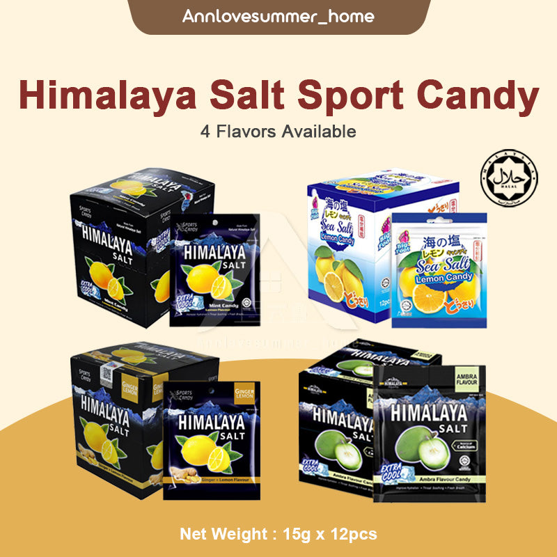 【𝗔𝗦𝗛】 [Ready Stock 1 BOX] Himalaya Sea Salt Sport Candy Lemon Mint Flavour Sweet 喜马拉雅咸糖零食 Gula Masin Food Snacks