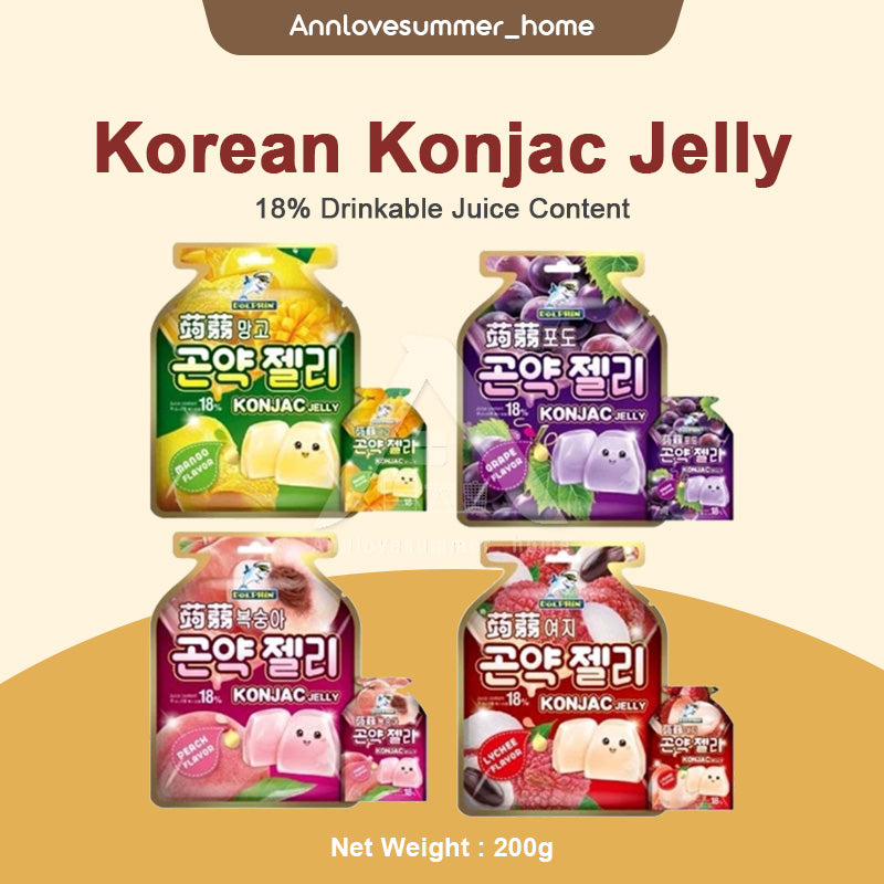 【𝗔𝗦𝗛】Ready Stock❗️【1Packs 15pcs】20g Halal Korean Konjac Jelly 18% Drinkable Juice Content Weight Loss 蒟蒻果冻 饮料