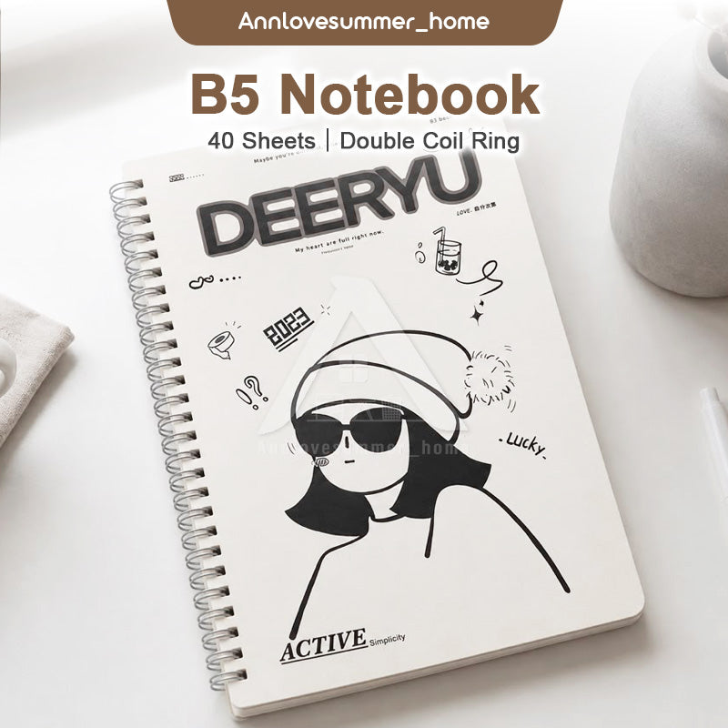 【𝗔𝗦𝗛】B5 80 Pages Notebook Spiral Book Journal Diary Student Buku Nota 笔记本