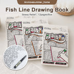 【𝗔𝗦𝗛】[Bundle of 2]  Fish Line Drawing Book Simple Stroke Pen Work Boredom Decompression 摸鱼线条画