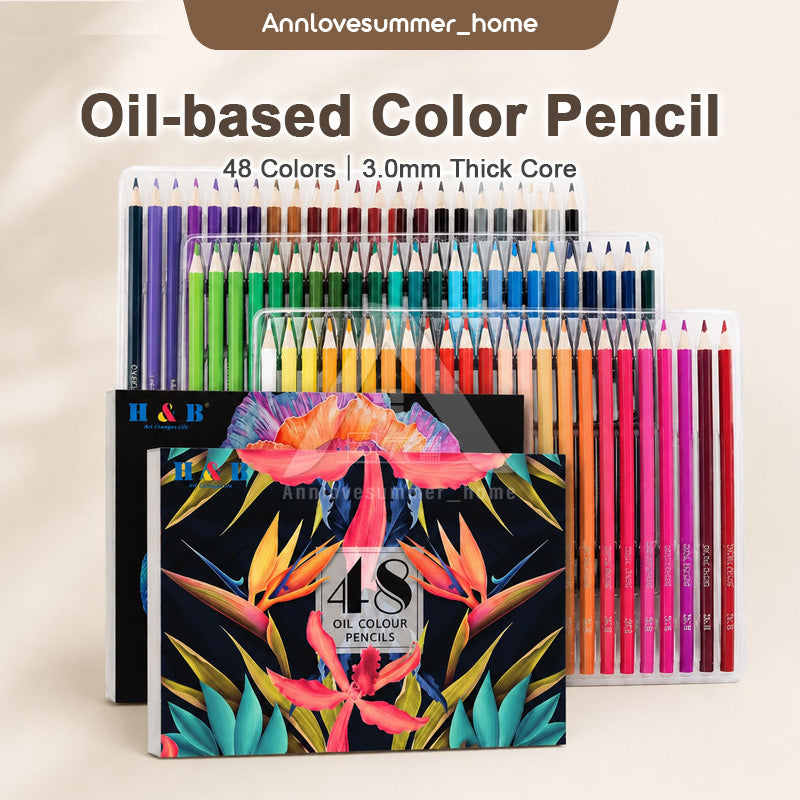 【𝗔𝗦𝗛】48pcs Oil Based Colour Pencils Set for Adult Coloring Books Artist Drawing Sketching Crafting for Beginners/Artist