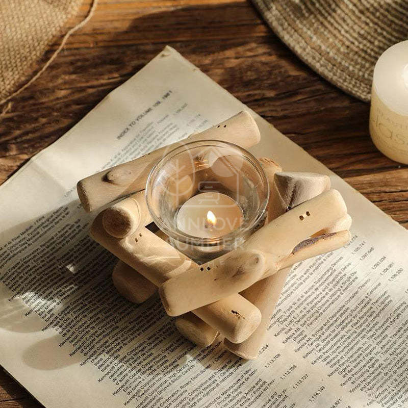Wooden Candle Holder