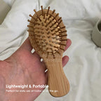 【𝗔𝗦𝗛】Personalized Mini Wooden Combs Portable Air Cushion Anti-static Custom Logo Engraving Available