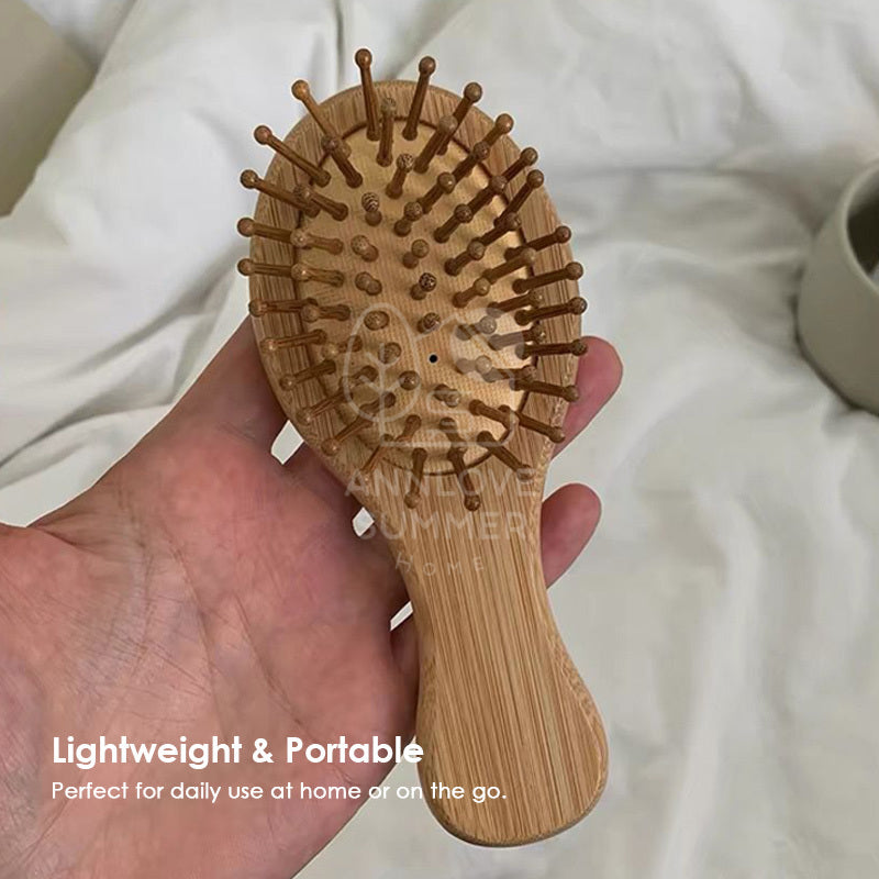 【𝗔𝗦𝗛】Personalized Mini Wooden Combs Portable Air Cushion Anti-static Custom Logo Engraving Available