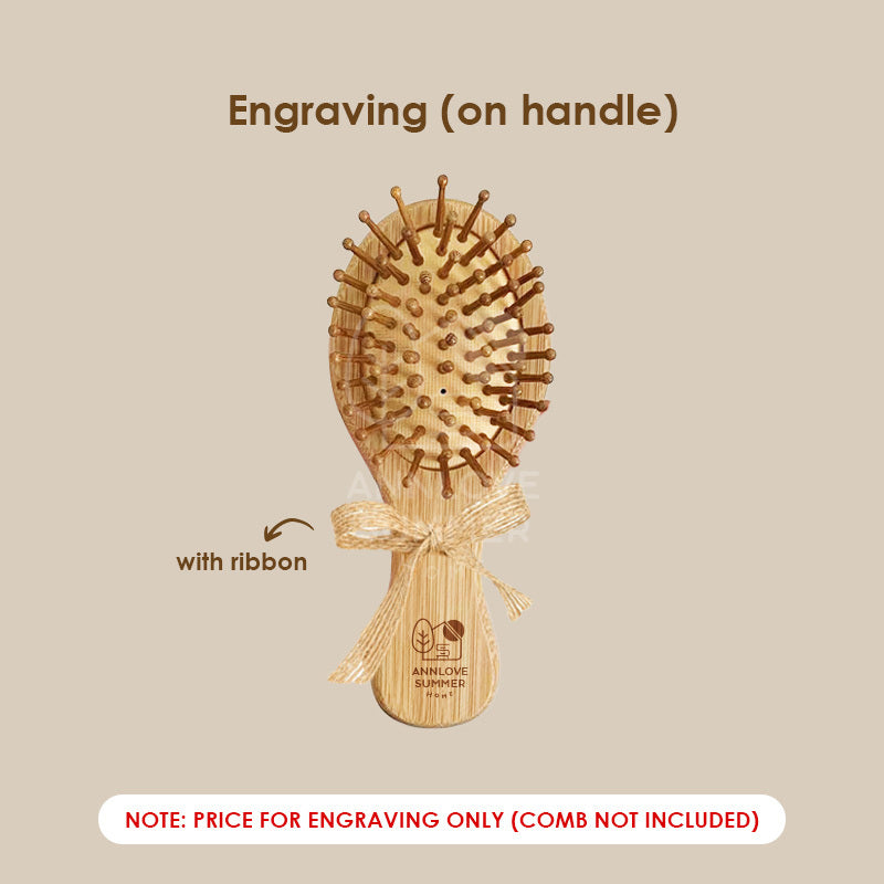 【𝗔𝗦𝗛】Personalized Mini Wooden Combs Portable Air Cushion Anti-static Custom Logo Engraving Available