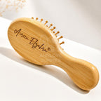 【𝗔𝗦𝗛】Personalized Mini Wooden Combs Portable Air Cushion Anti-static Custom Logo Engraving Available