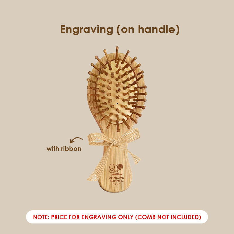 【𝗔𝗦𝗛】Personalized Mini Wooden Combs Portable Air Cushion Anti-static Custom Logo Engraving Available