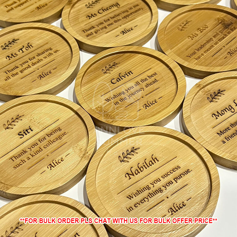 Personalized Bamboo Coaster