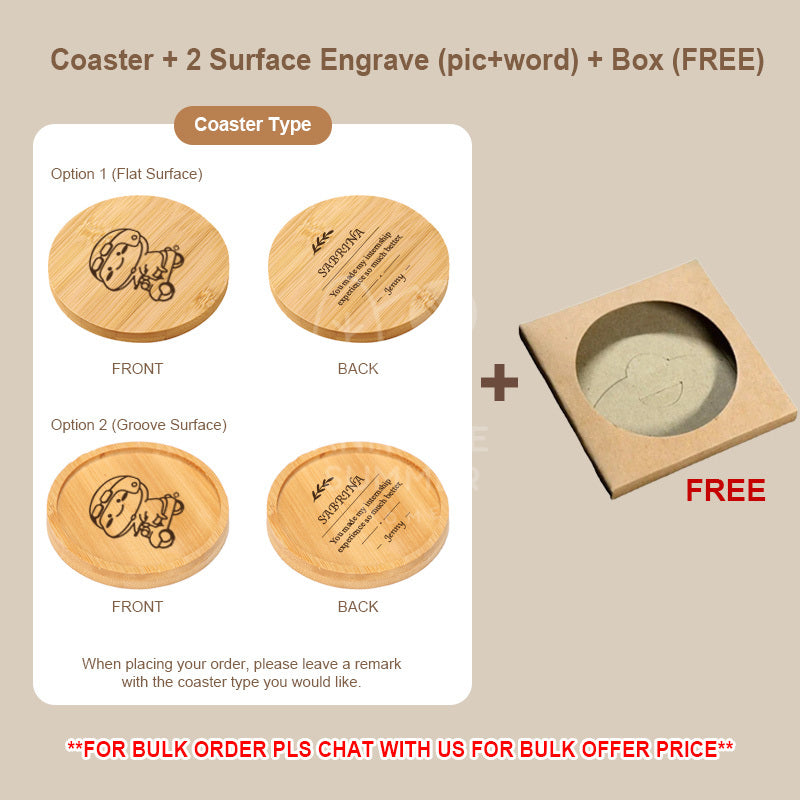 Personalized Bamboo Coaster