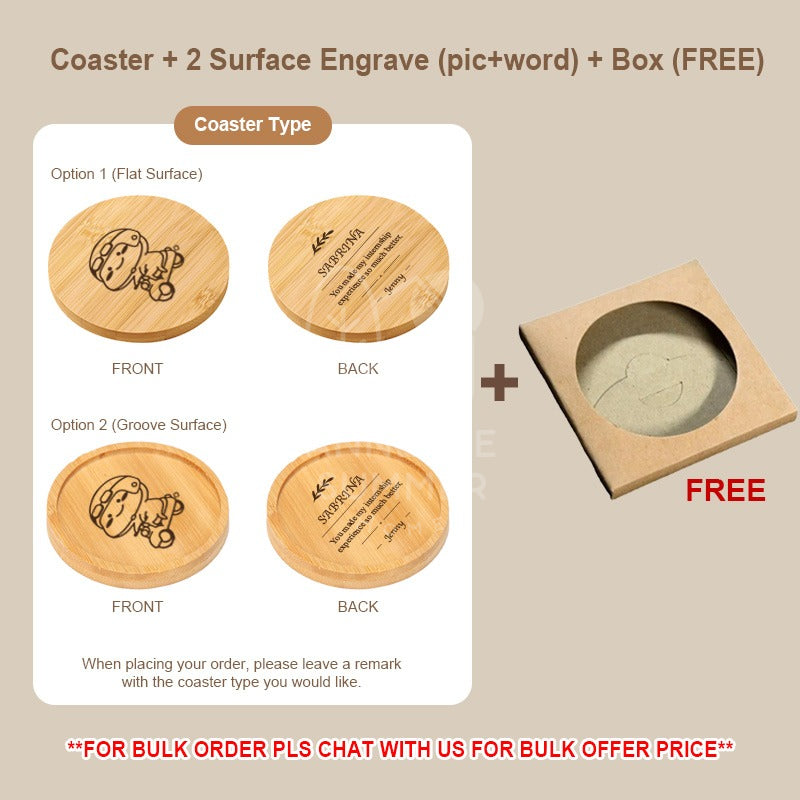 Personalized Bamboo Coaster