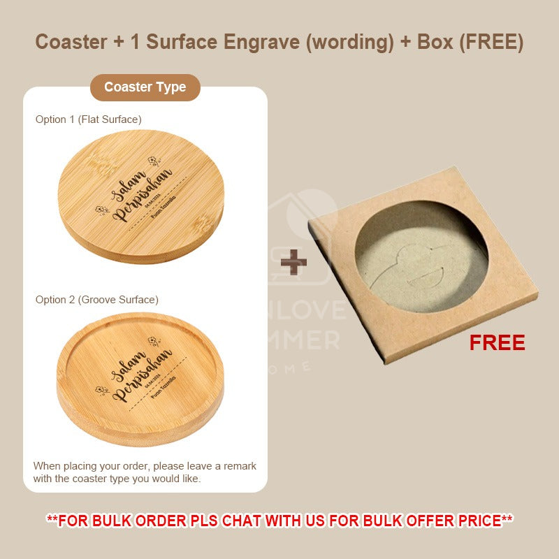 Personalized Bamboo Coaster