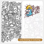 【𝗔𝗦𝗛】Fish Line Drawing Book (28.5 x 21cm) Simple Stroke Pen Work Boredom Decompression Improve Focus 摸鱼线条画