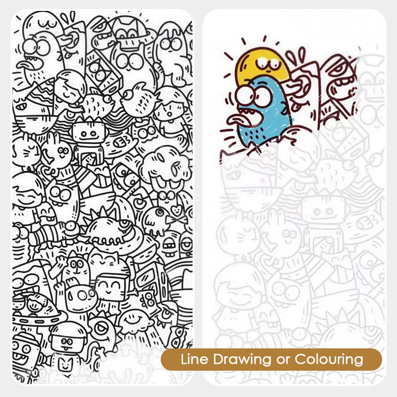 【𝗔𝗦𝗛】Fish Line Drawing Book (28.5 x 21cm) Simple Stroke Pen Work Boredom Decompression Improve Focus 摸鱼线条画