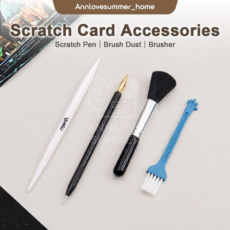【𝗔𝗦𝗛】Scratch Card Accessories Scratch Pen Brush Dust Brusher 刮画工具刮笔